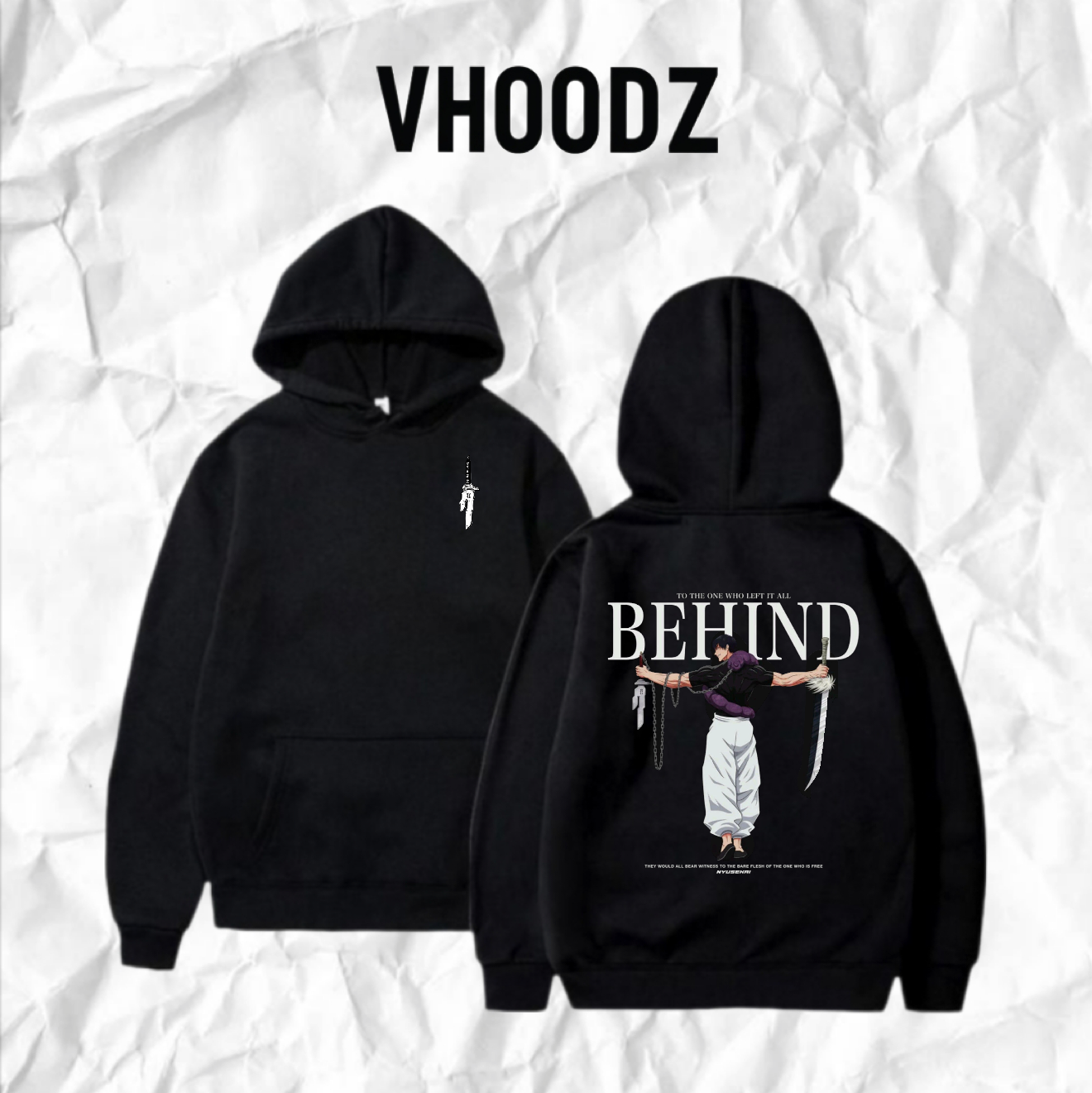 Anime-Inspired “BEHIND” Hoodie